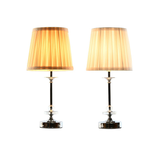 Desk lamp Home ESPRIT White Beige Metal 25 W 220 V 20 x 20 x 43 cm (2 Units)-1