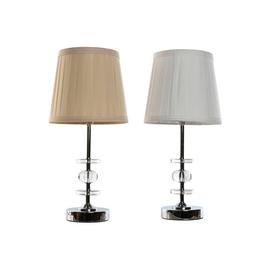 Desk lamp Home ESPRIT White Beige Metallic Metal 25 W 220 V 20 x 20 x 43 cm (2 Units)-0