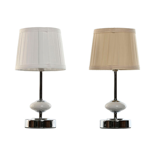 Desk lamp Home ESPRIT White Beige Metal Porcelain 20 W 220 V 17,5 x 17,5 x 35 cm (2 Units)-0