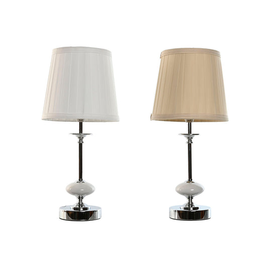 Desk lamp Home ESPRIT White Beige Metal Porcelain 25 W 220 V 20 x 20 x 44 cm (2 Units)-0