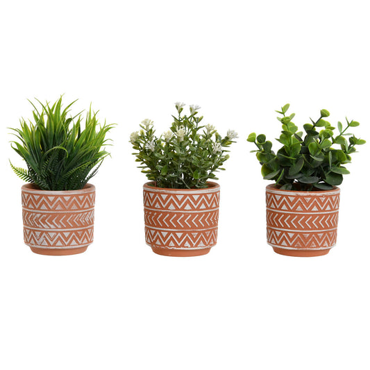Decorative Plant Home ESPRIT Polyethylene Cement 12 x 12 x 17 cm (3 Units)-0