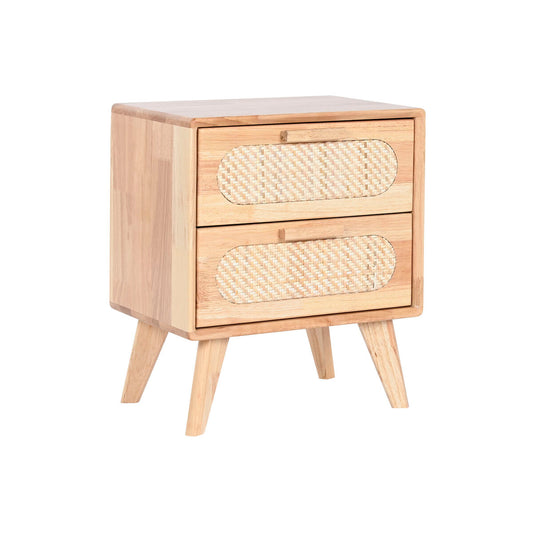 Nightstand Home ESPRIT Wood Metal Rattan 40 x 30 x 48 cm-0