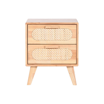 Nightstand Home ESPRIT Wood Metal Rattan 40 x 30 x 48 cm-2