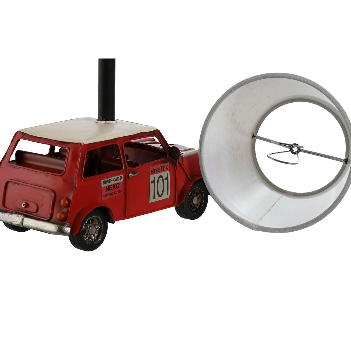 Desk lamp Home ESPRIT White Red Linen Metal 20 x 14 x 27 cm-3