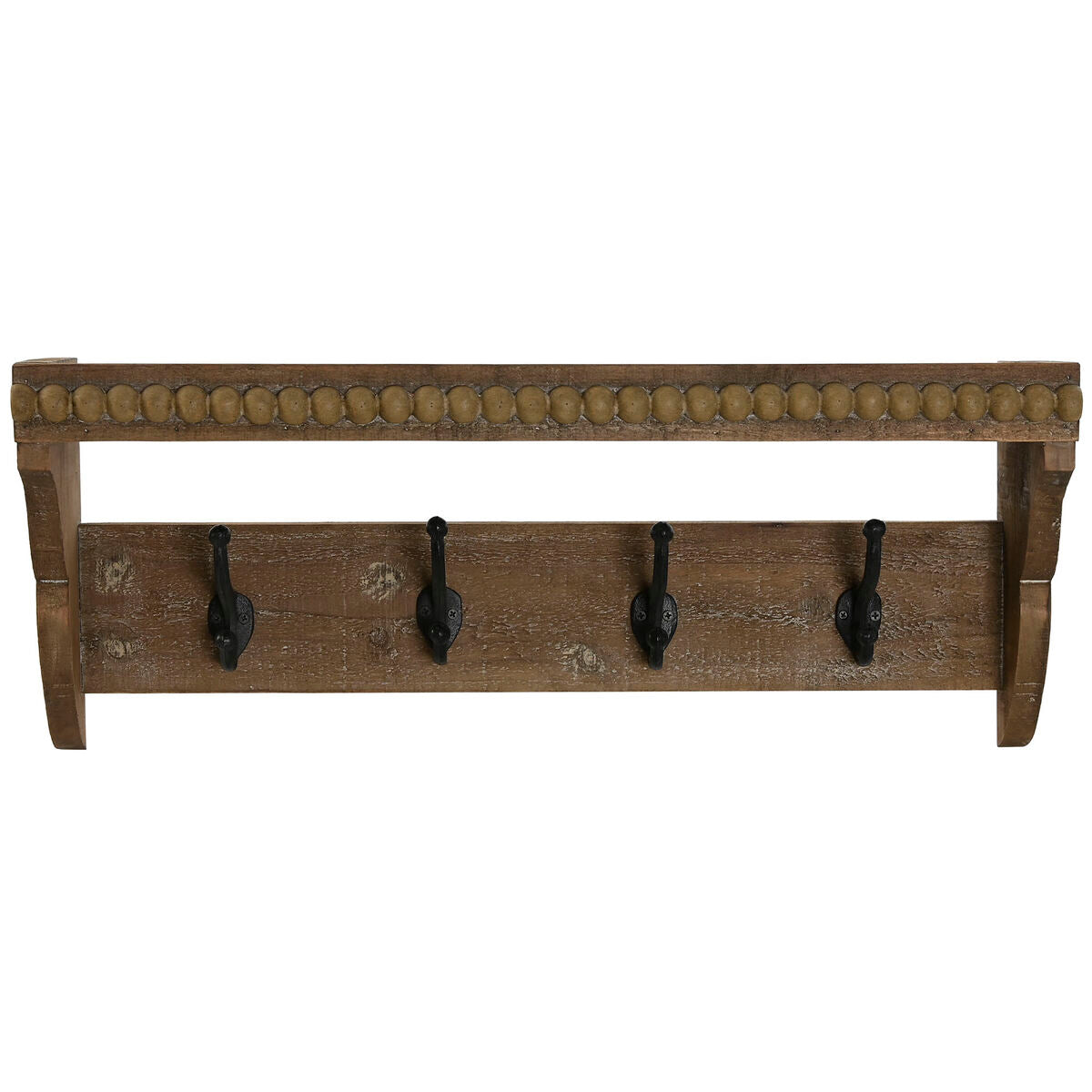 Wall mounted coat hanger Home ESPRIT Brown Black Wood Metal 67 x 17 x 27 cm-0
