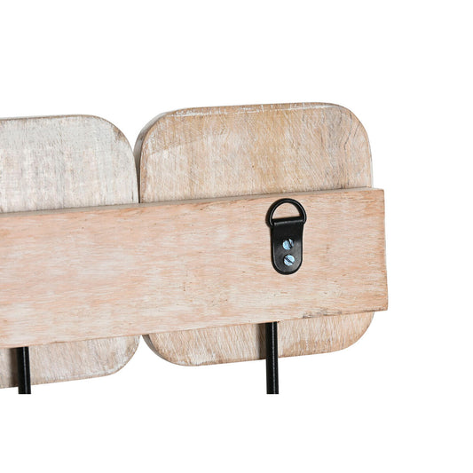 Wall mounted coat hanger Home ESPRIT White Black Iron Mango wood Urban 41 x 7 x 17 cm-1