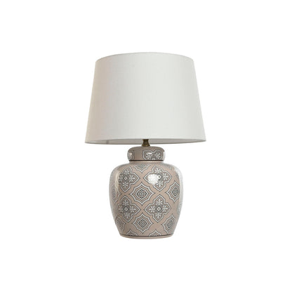 Desk lamp Home ESPRIT White Beige Ceramic 50 W 220 V 43,5 x 43,5 x 61 cm-0