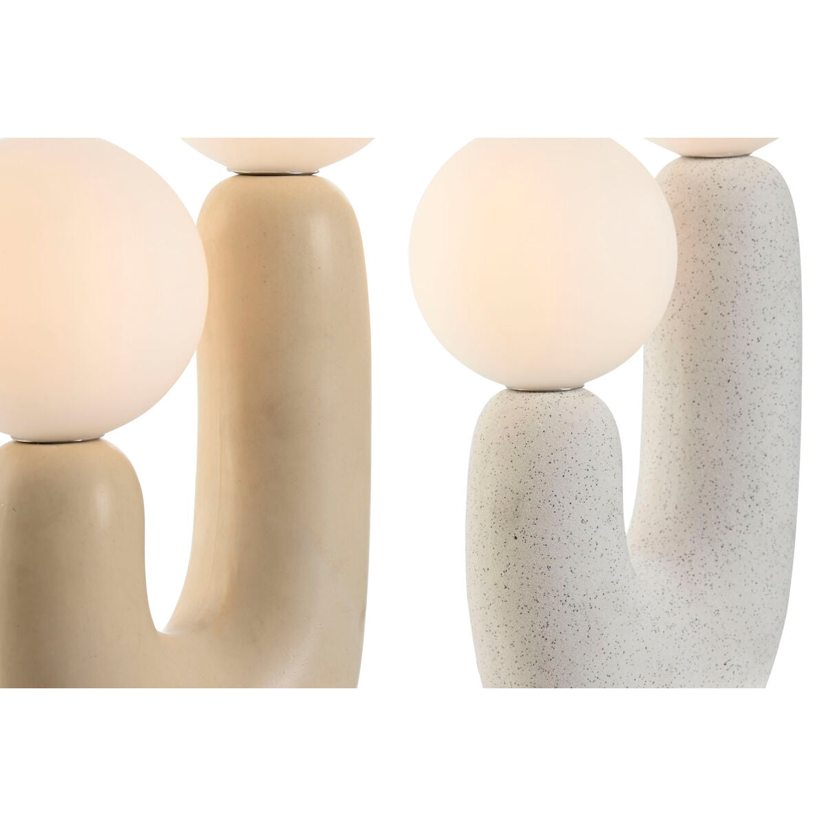 Desk lamp Home ESPRIT White Beige Ceramic Crystal 220 V 20 x 11 x 31 cm (2 Units)-3