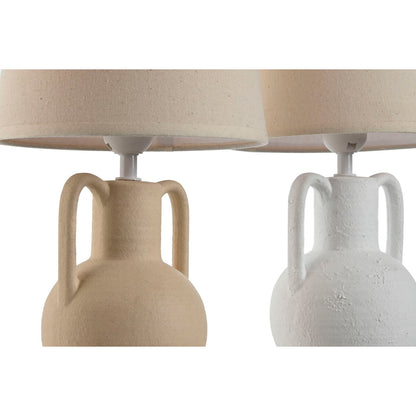 Desk lamp Home ESPRIT White Beige Ceramic 50 W 220 V (2 Units)-3