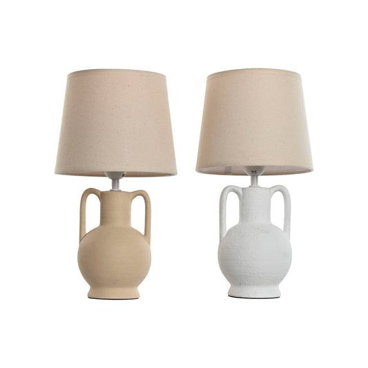 Desk lamp Home ESPRIT White Beige Ceramic 50 W 220 V (2 Units)-0