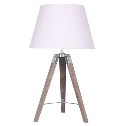 Desk lamp Home ESPRIT White Brown Wood 36 x 36 x 60 cm-1