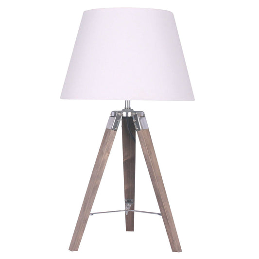 Desk lamp Home ESPRIT White Brown Wood 36 x 36 x 60 cm-1
