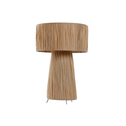 Desk lamp Home ESPRIT Brown Metal Raffia 50 W 220 V 27 x 27 x 40 cm-0