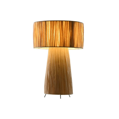 Desk lamp Home ESPRIT Brown Metal Raffia 50 W 220 V 27 x 27 x 40 cm-1