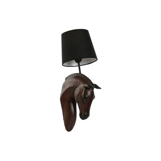 Wall Lamp Home ESPRIT Black Dark brown Colonial Horse 220 V 18 x 21,5 x 50,5 cm (2 Units)-0