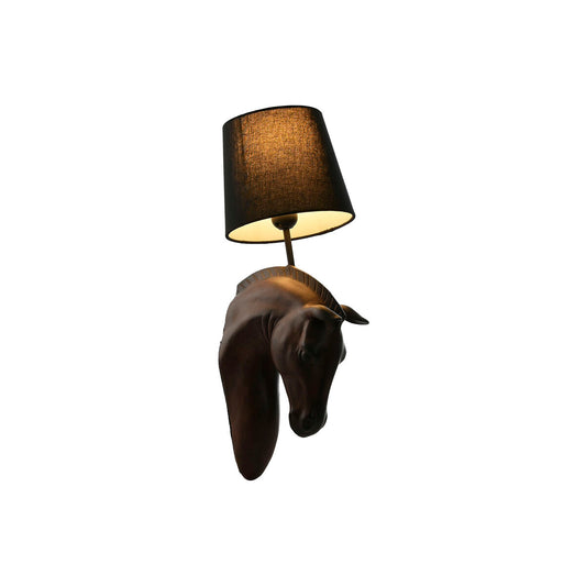 Wall Lamp Home ESPRIT Black Dark brown Colonial Horse 220 V 18 x 21,5 x 50,5 cm (2 Units)-1