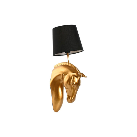 Wall Lamp Home ESPRIT Black Golden Horse 220 V 18 x 21,5 x 50,5 cm (2 Units)-0