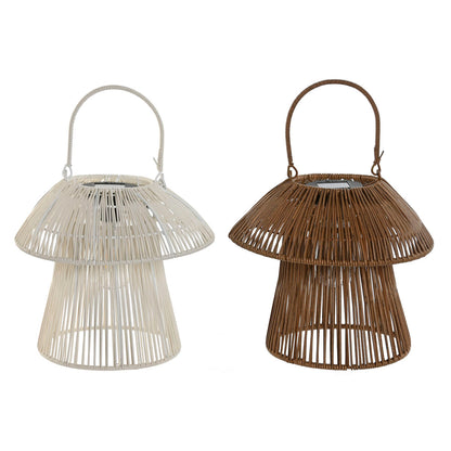 Solar lamp Home ESPRIT White Brown 31 x 31 x 30 cm (2 Units)-0