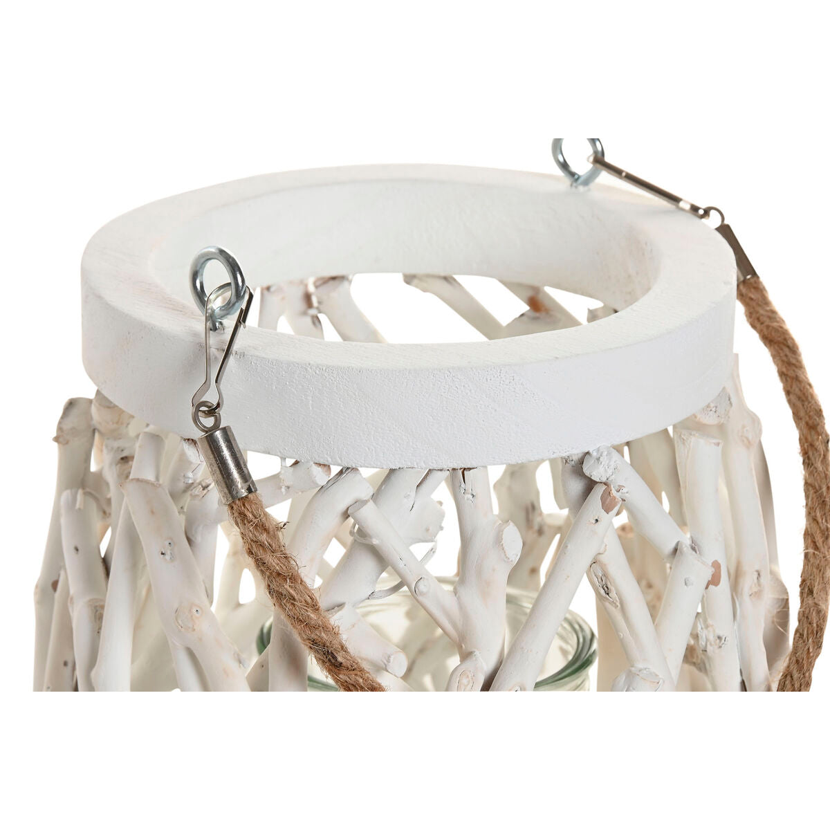 Candleholder Home ESPRIT White Wood Crystal 35 x 35 x 32 cm (2 Units)-2