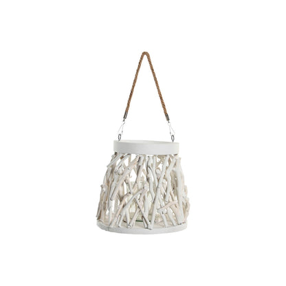 Candleholder Home ESPRIT White Wood Crystal 35 x 35 x 32 cm (2 Units)-1