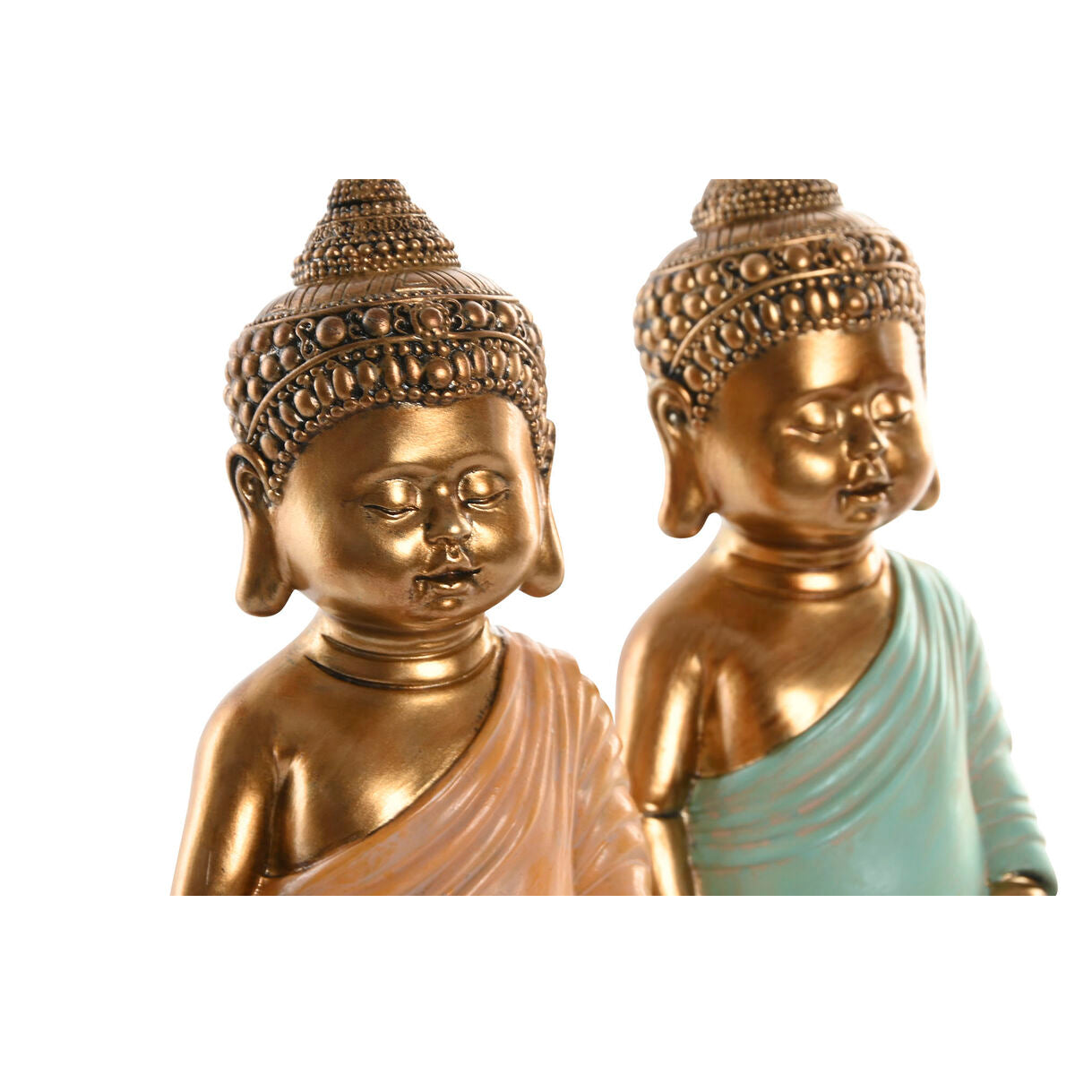 Decorative Figure Home ESPRIT Green Pink Buddha Oriental 10 x 8 x 24 cm (2 Units)-2