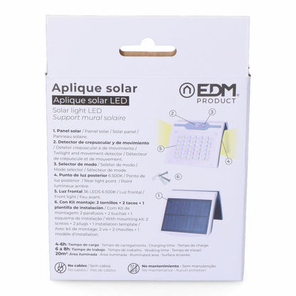 LED Wall Light EDM 31846 White 2 W 220 lm Solar Movement Sensor (6500 K)-2
