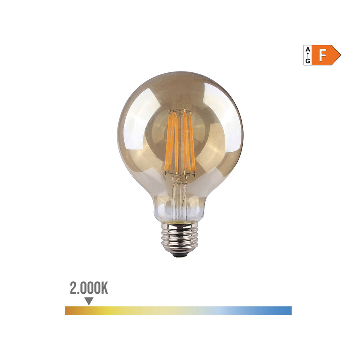 LED lamp EDM 98627 F 8 W 55 W E27 720 Lm Ø 9,5 x 14 cm (2000 K)-2