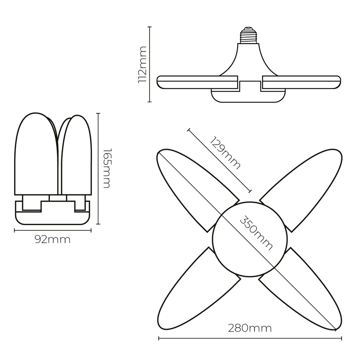 LED lamp EDM 98907 Leaf 30 W 200 W E27 3000 lm 35 x 11,2 cm Multi-directional (6500 K)-1