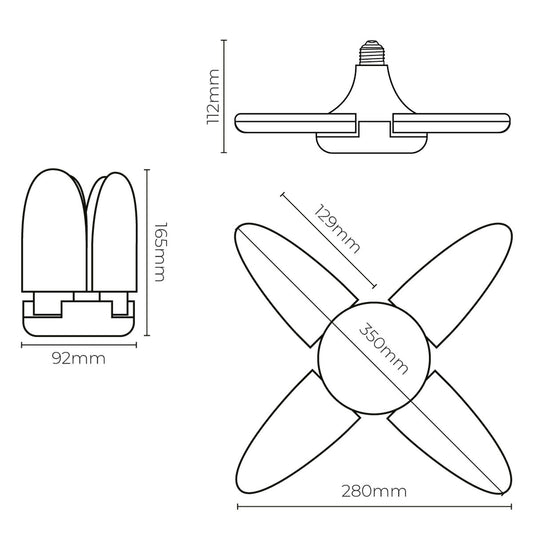 LED lamp EDM 98907 Leaf 30 W 200 W E27 3000 lm 35 x 11,2 cm Multi-directional (6500 K)-1