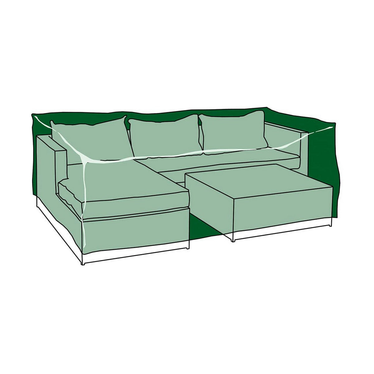 Protective Case Altadex Set of furniture Green Multicolour Polyethylene 300 x 200 x 80 cm-0