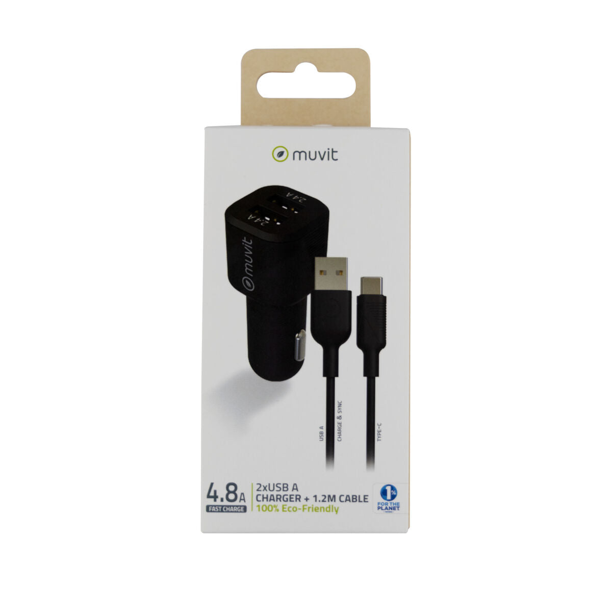 Car Charger Muvit for Change 1,2 m Black-4