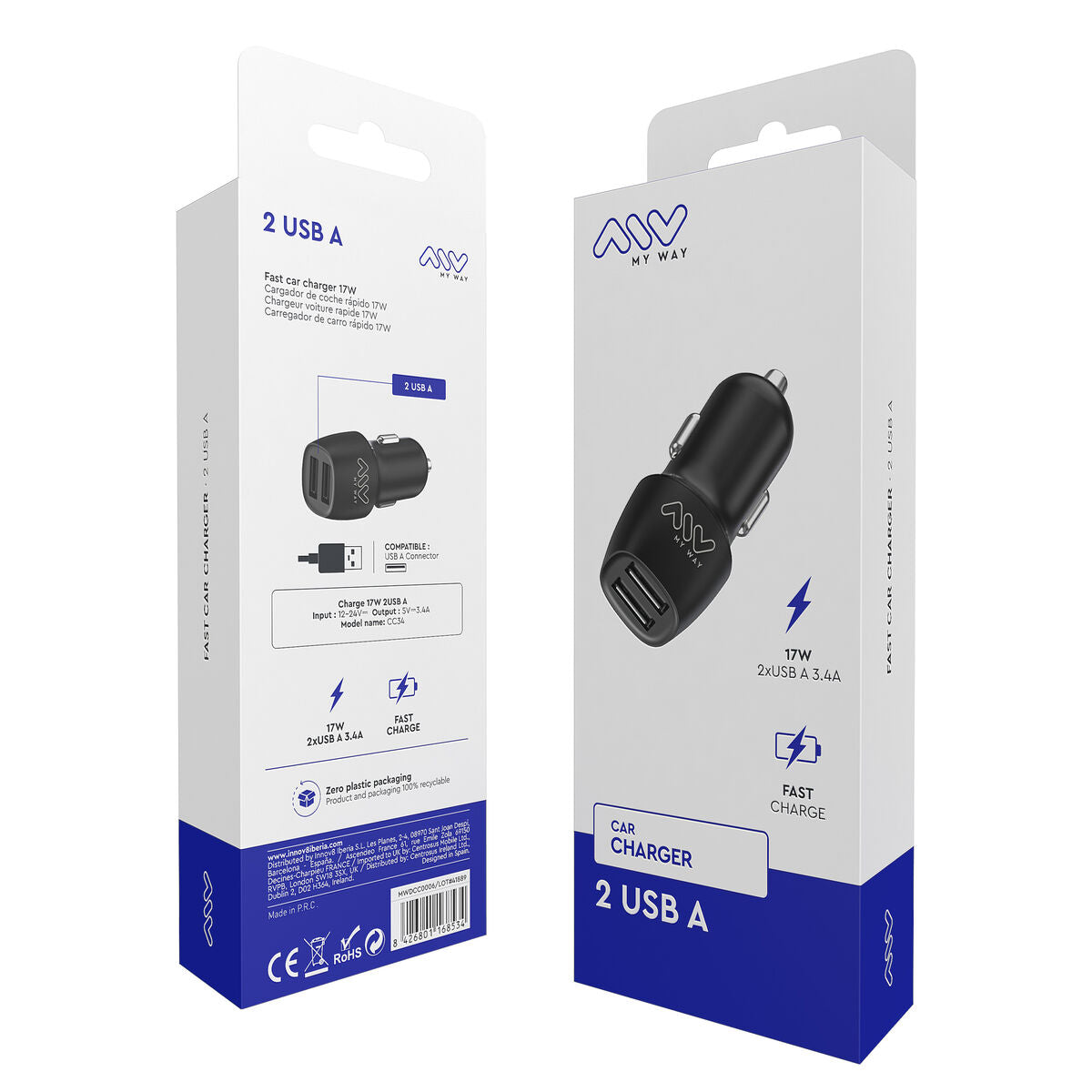 Car Charger Myway Black 15 W-2