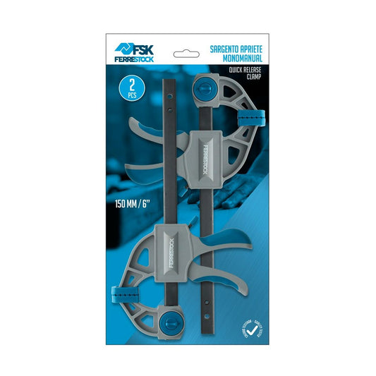 One-hand clamp Ferrestock Steel Plastic (2 pcs)-1