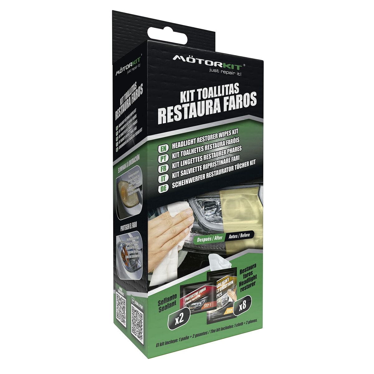 Headlight Restoration Wipes Motorkit MOT1004-10