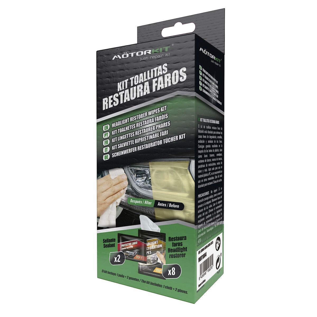 Headlight Restoration Wipes Motorkit MOT1004-8