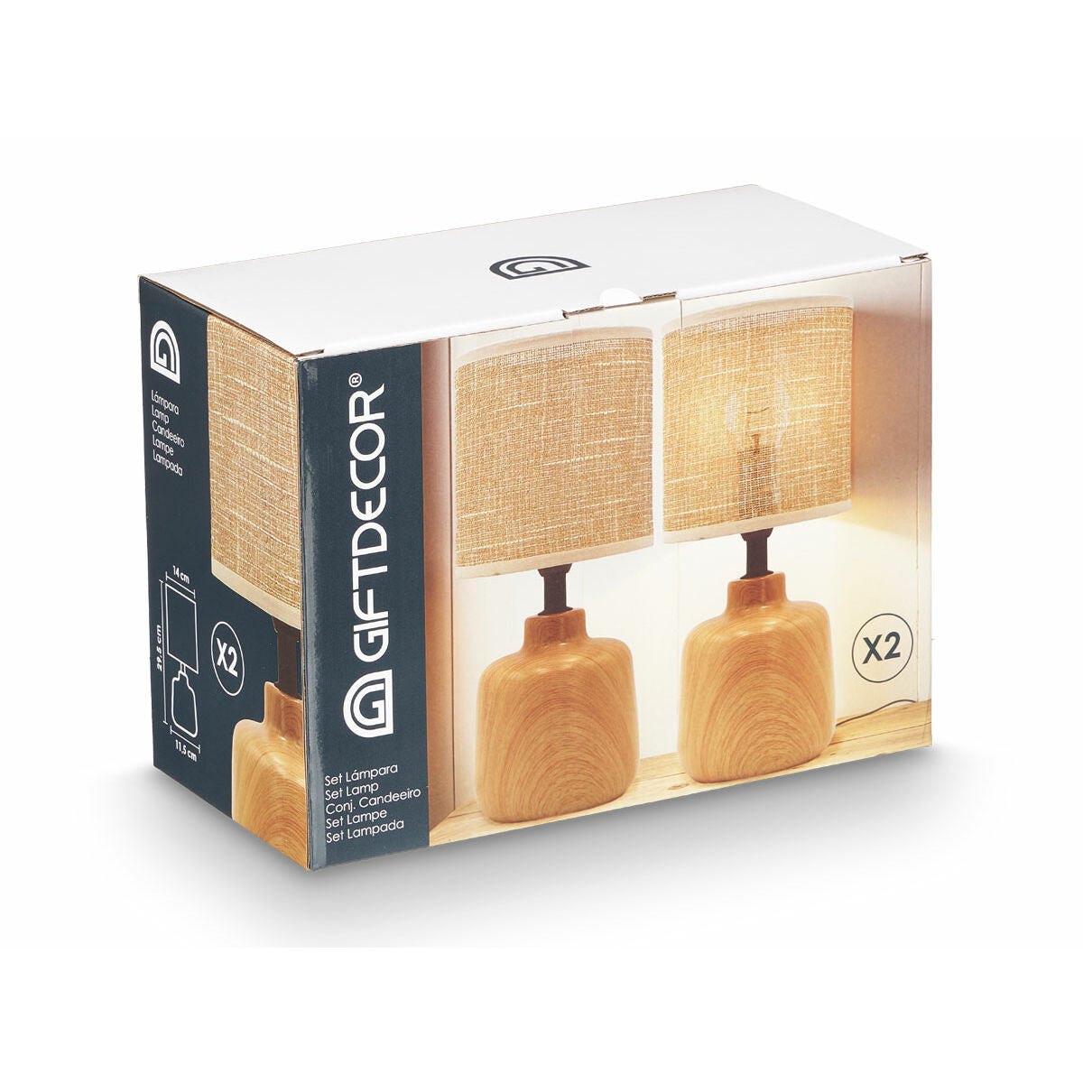 Desk lamp Gift Decor Brown 60 W 2 Units-2