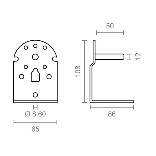 Awning bracket Micel TLD08 White 6,5 x 8,6 x 10,8 cm Shaft-1
