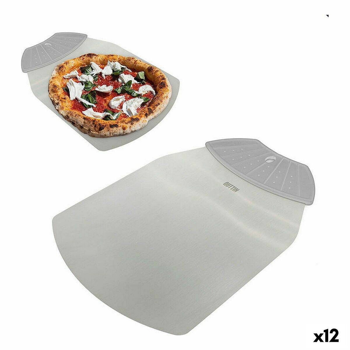 Kitchen Spatula Quttin Pizza Steel 25 x 36 cm (12 Units)-0
