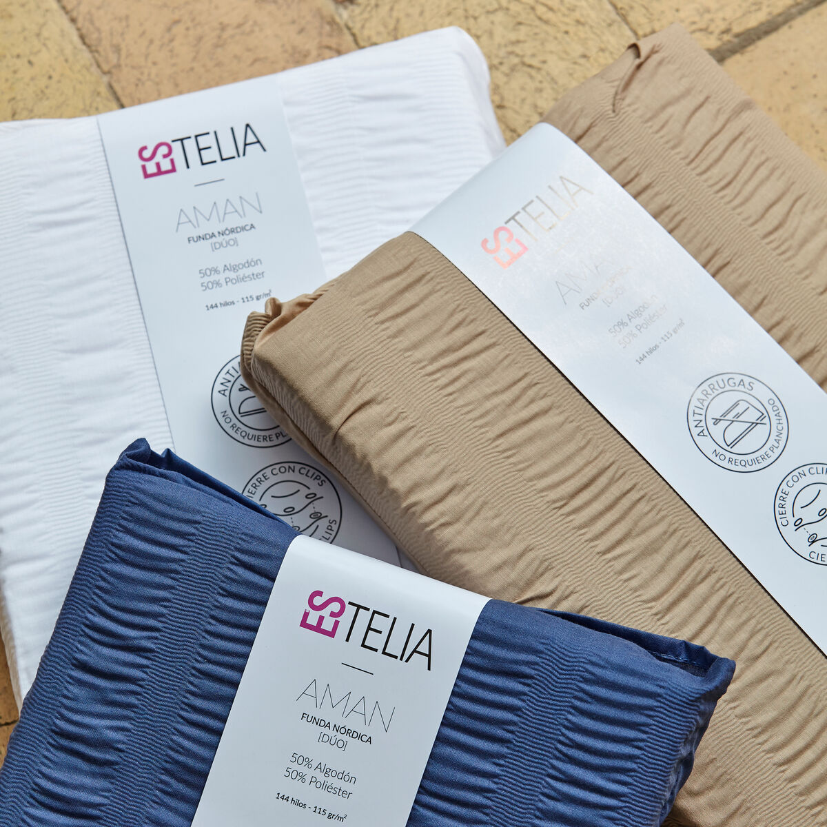 Duvet cover set Alexandra House Living Amán Blue Single 2 Pieces-1