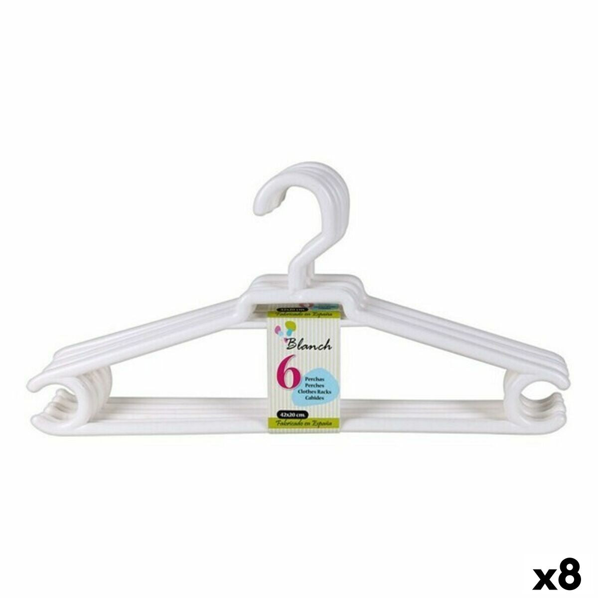 Hangers Blanch Dem Blanch Plastic 6 Pieces 42 x 20 cm (8 Units)-0