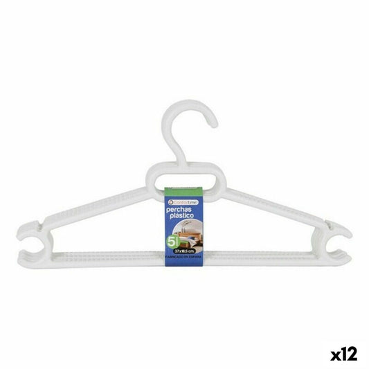 Hangers Ruth Dem Ruth White Plastic 5 Pieces 37 x 18,5 x 3 cm (12 Units)-0
