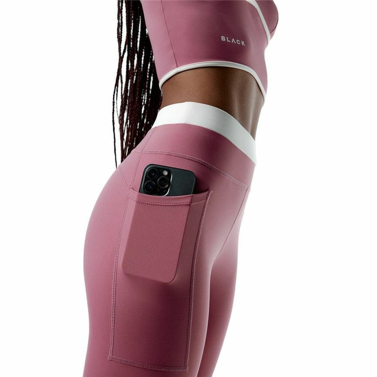 Sport leggings for Women Black Limba Courtedge  Pink-3