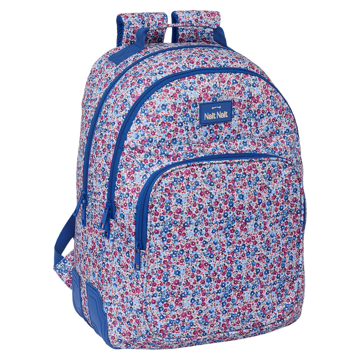 School Bag Nait Nait Flores coimbra azul Blue 32 x 42 x 15 cm-0