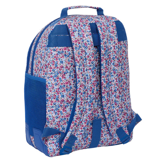 School Bag Nait Nait Flores coimbra azul Blue 32 x 42 x 15 cm-1
