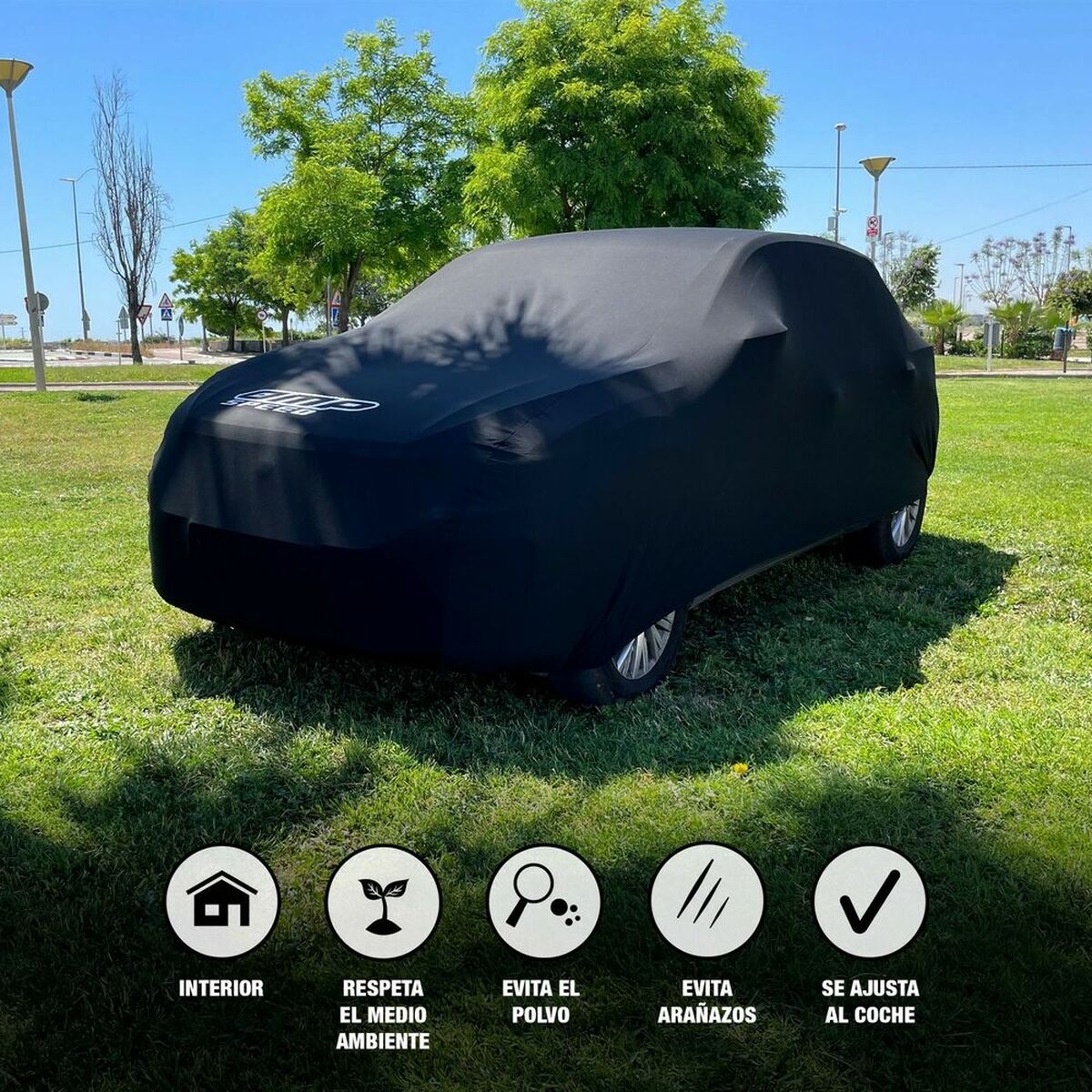 Car Cover OMP OMPS18040913 L/XL Black Inside-5