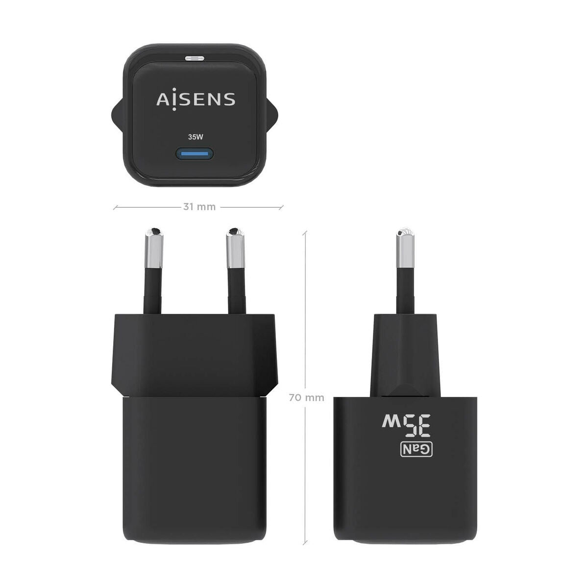 Wall Charger Aisens ASCH-35W1P023-BK Black 35 W (1 Unit)-2