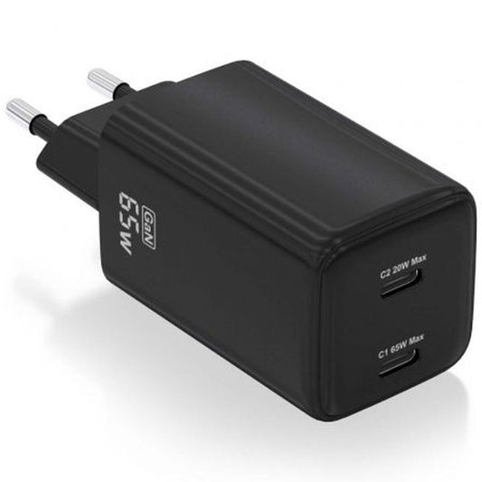Wall Charger Aisens ASCH-65W2P040-BK Black 65 W (1 Unit)-0