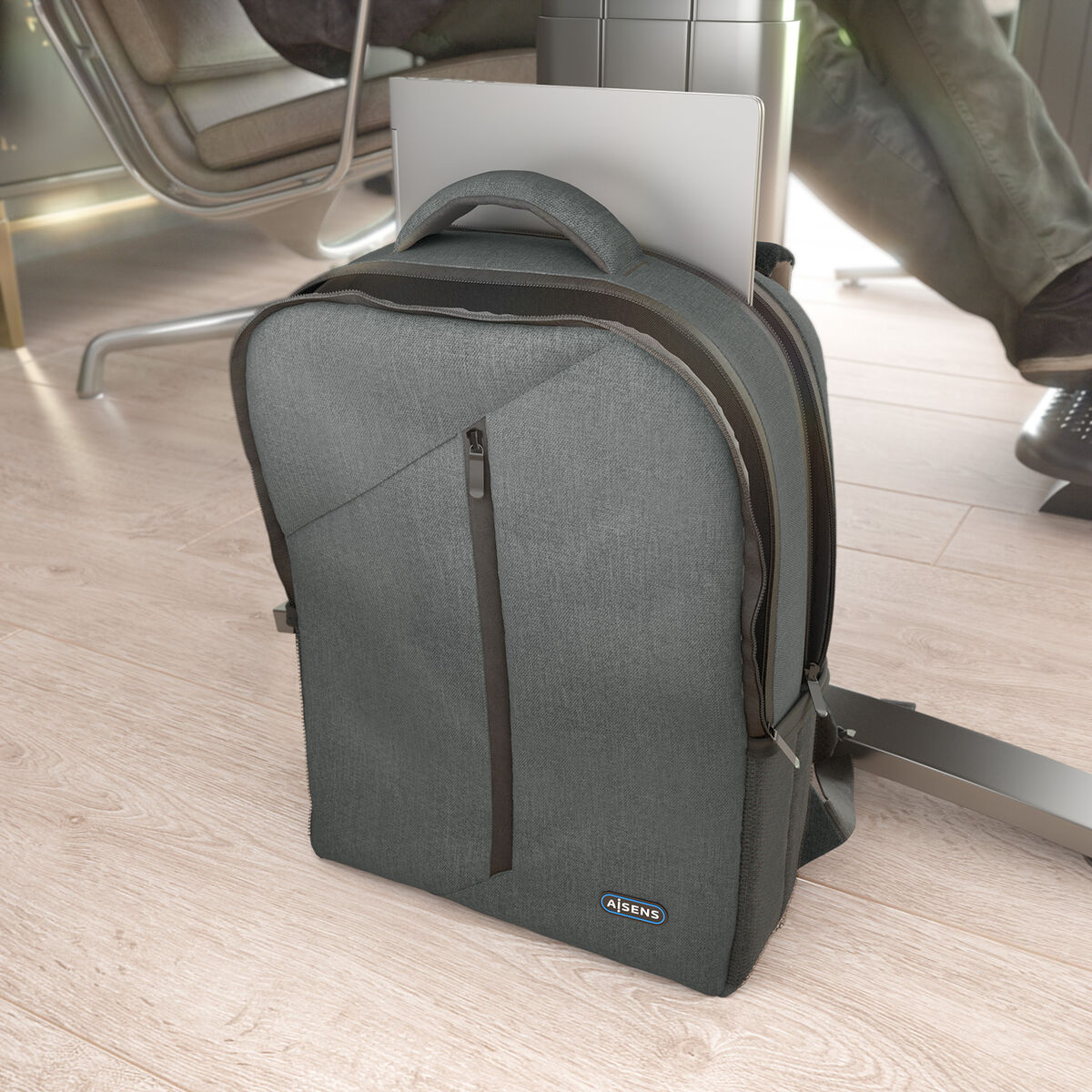 Laptop Backpack Aisens Grey-2