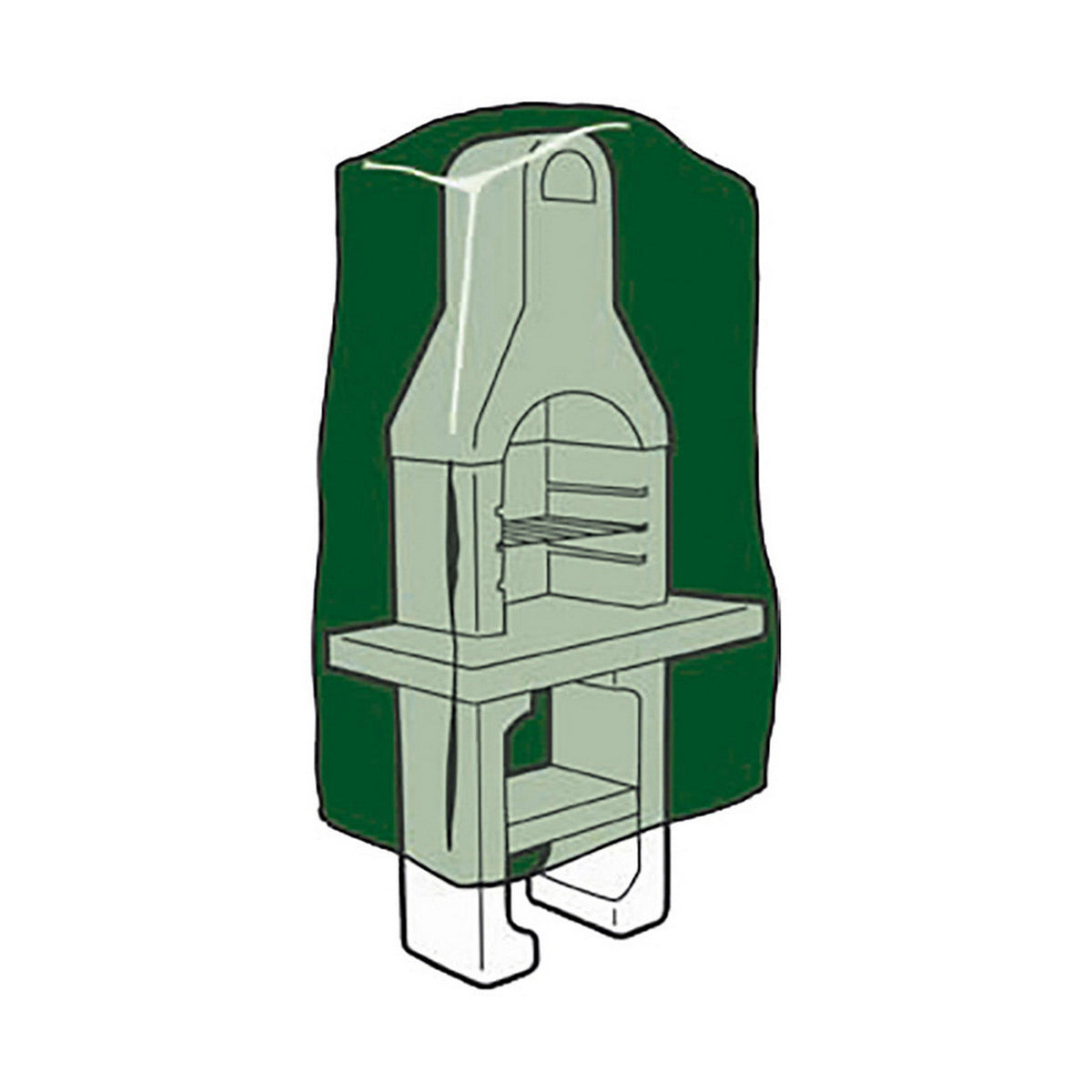 Protective Case Altadex Barbecue Green Polyethylene 128 x 80 x 253 cm-1