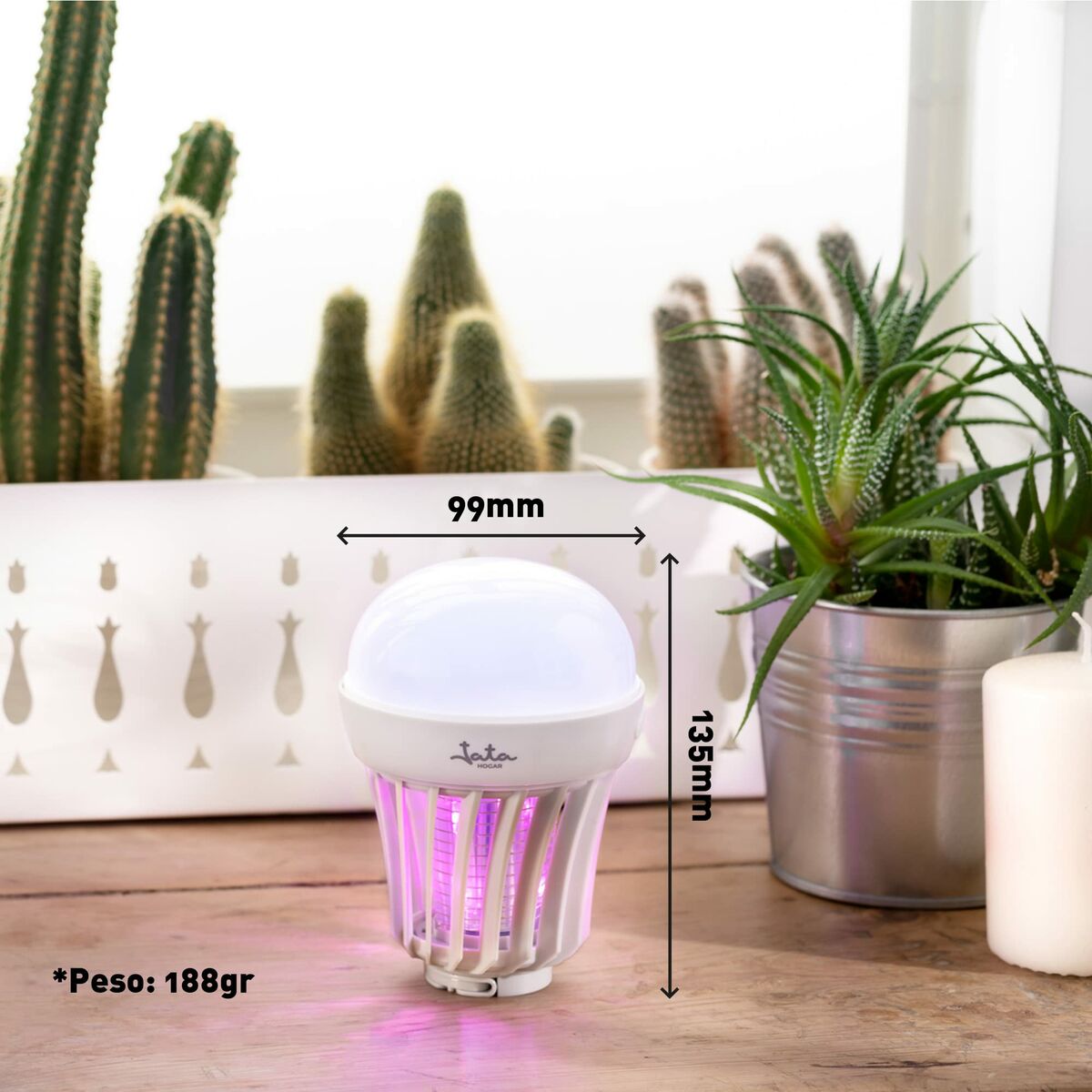 Anti-Mosquito Lamp JATA MELI0320 White Grey Stainless steel-5